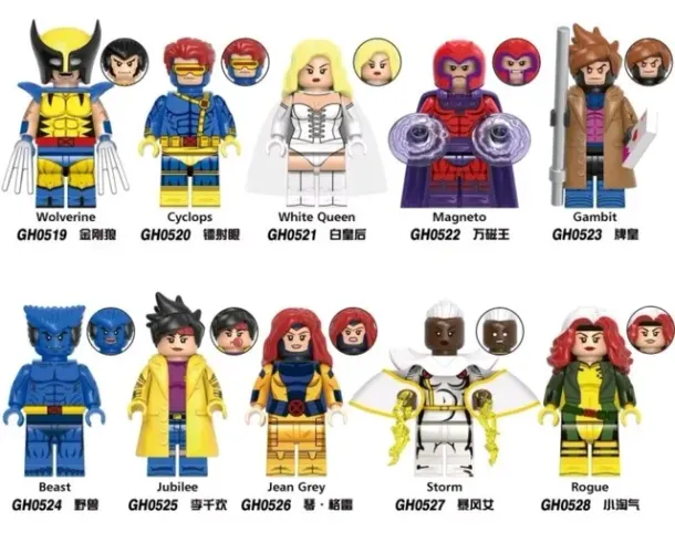 X-men 97: Coleção com 10 personagens LEGO