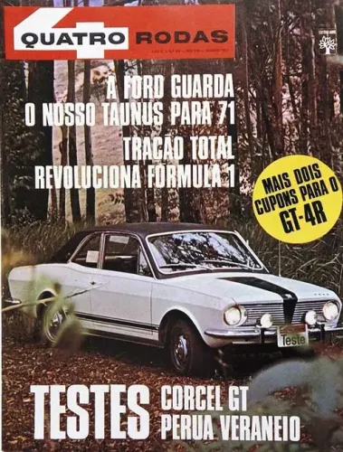 Corcel GT 1969 e Chevrolet Veraneio - Revista Quatro Rodas