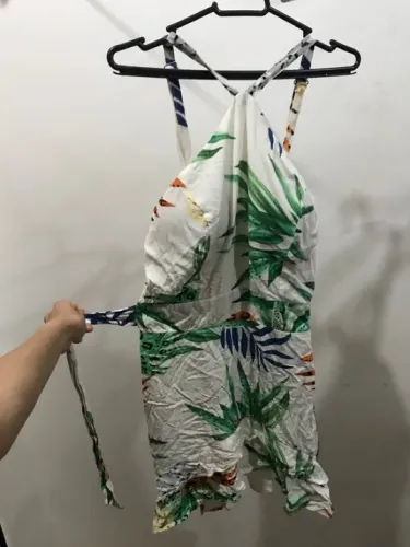 Vestido branco floral, alça com regulagem