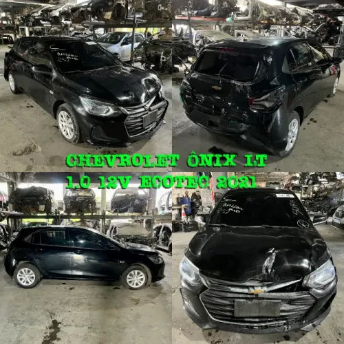 Sucata Chevrolet Ônix LT 1.0 12V Ecotec Manual 2021 Preto