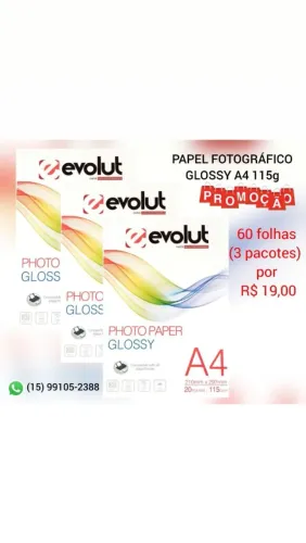 PROMOÇÃO - Papel Fotográfico Glossy 115g A4