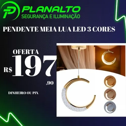 Pendente meia lua de led 