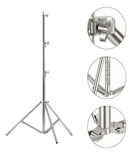 Tripé De Iluminação Light Fotografia Profissional Dobrável aço inoxidável 2,80cm