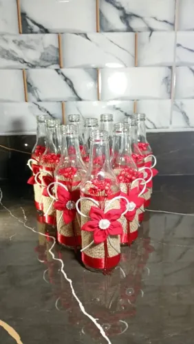 Kit com 10 garrafas decoradas. Decoração| Centro de mesa| Prenda| Lembrancinha| Casamento.