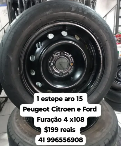 Estepe Aro 15 para Peugeot, Citroen e Ford . Furação 4x108. Disk entrega 