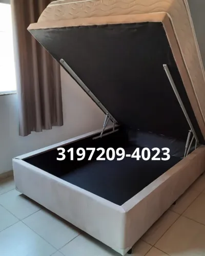 Cama Box Baú Casal Inteiriço 1.38x1.88 - Alta Qualidade e Grande Capacidade