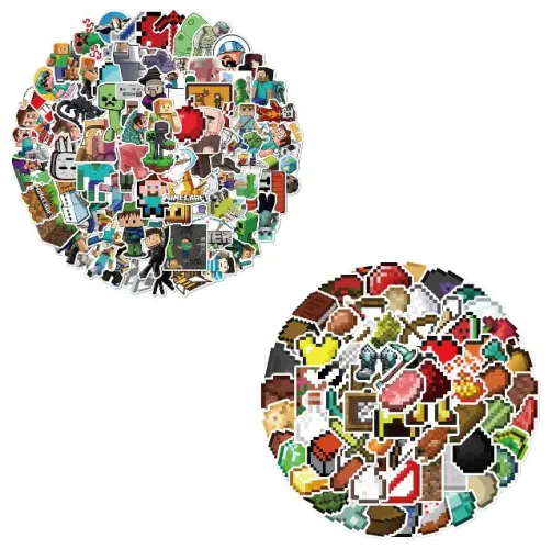 Kit 120 Adesivos de Minecraft - Pcs Peças Unidades Ferramentas de Pixel