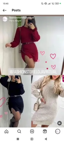 Vestido Manga Longa com Fenda Lateral em lã mousse . Brinde um cinto 