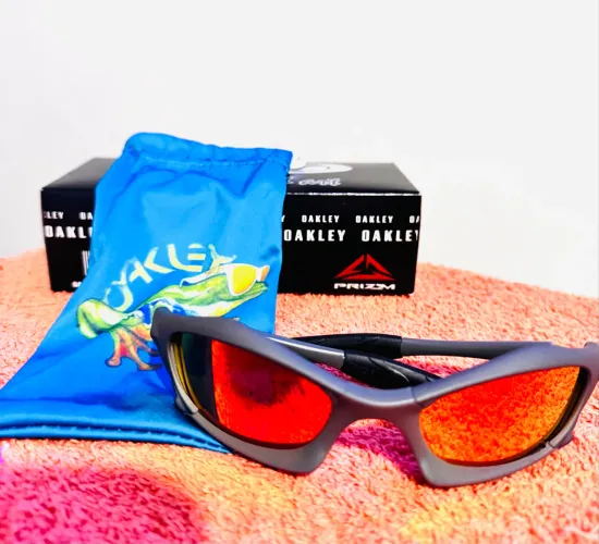 Óculos Splice Jacket Xmetal Linha Premium ( Oakley ) Cinza, Lente Black Ruby