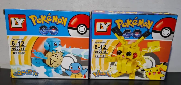 Pokemon Pikachu e Squirtle Lego Bootleg Colecionáveis