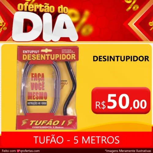 DESENTUPIUDOR TUFÃO - DESINTUPIR PIAS E VASOS SANITARIOS - TUFÃO COM 5 METROS