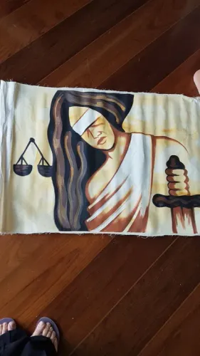 Tela pintura deusa da justiça