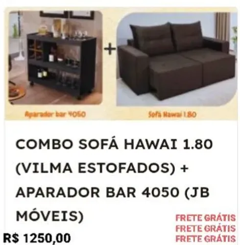 Sofá Retrátil com Aparador e FRETE GRÁTIS: TRAVA NA QUEIMA!!!