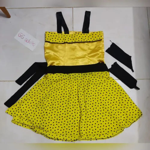 Fantasia de Anos 60 amarela adulto G/GG