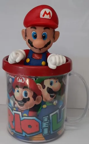 Boneco Mário c/ Caneca Personalizada !! Colecione