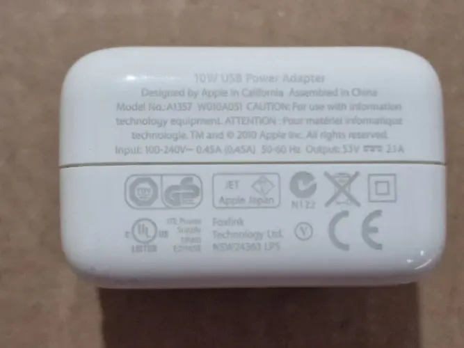 Carregador Fonte Apple Usb  10W A1357