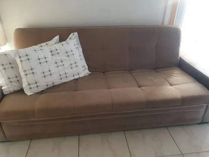 Sofa cama c/ estrutura metálica, casal confortável