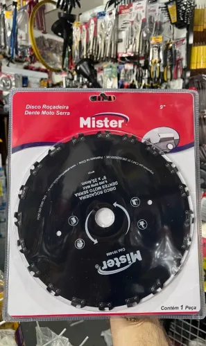 Disco de Roçadeira Dente Moto Serra 9" x 25,4mm Mister