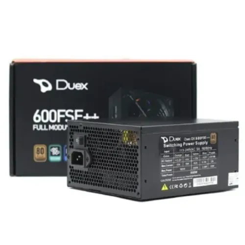 Fonte 600w Duex 600FSE++, Full Modular, ATX, PFC Ativo, 80 Plus Bronze, Preto - DX 600FSE+