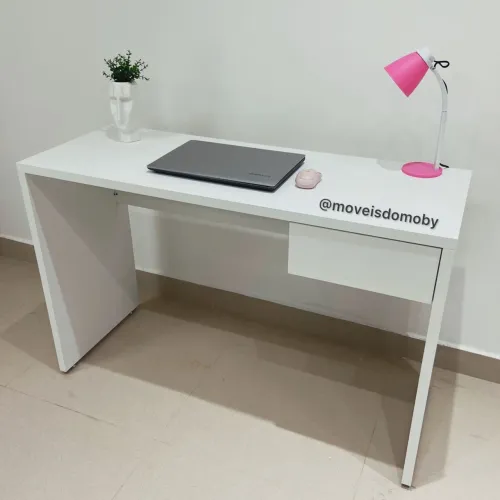 Mesa para escritorio com gaveta MDF 25mm Branca