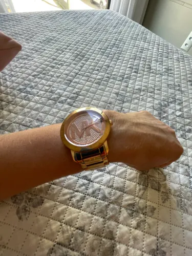 Relógio Michael Kors feminino aço inoxidável MK-3463 ouro rosa