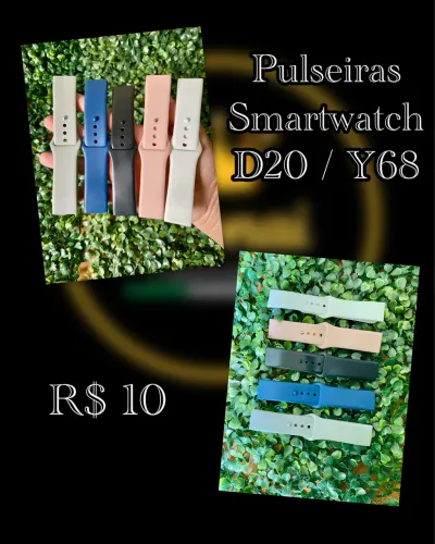 Pulseira de Silicone Smartwatch D20 Y68