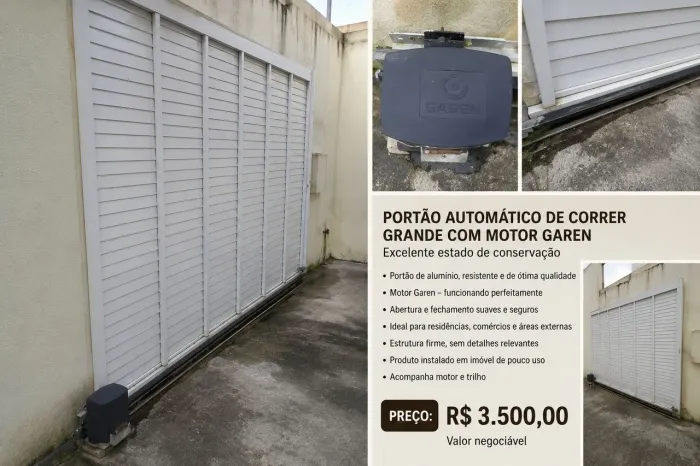 Portão Automático Grande com Motor Garen | Excelente Estado