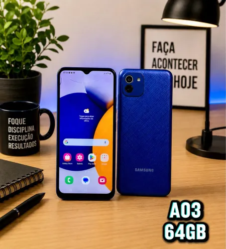 Samsung Galaxy A03 64GB 4GB RAM Processador Octa Core, Câmera Frontal de 5MP,