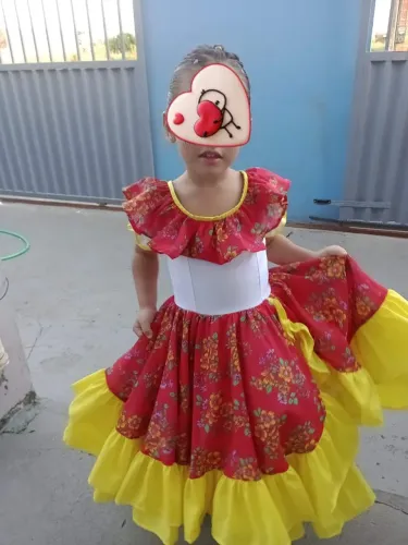 Vestido infantil de festa junina 