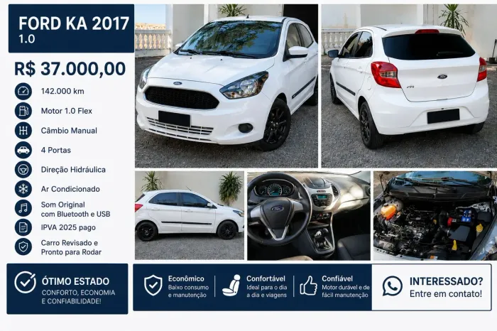 Ford KA 1.0 Se/se Plus Tivct Flex 5P 2017