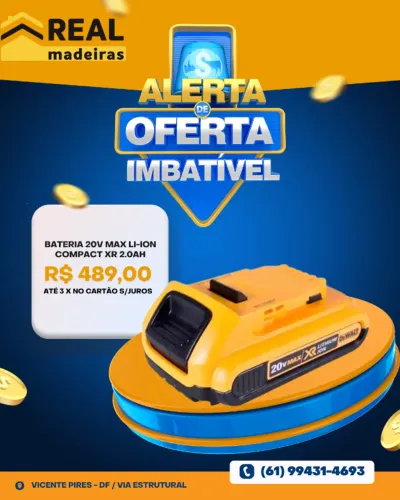 BATERIA COMPACTA PARA FERRAMENTAS DEWALT 20V MAX* LI-ION 2AH DCB203