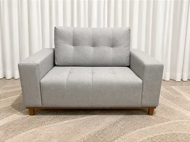 Sofá 2 Lugares Lady 005 1.40m D28 Soft - Linho Gelo/ pronta entrega
