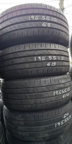 Jogo de pneu 195 55 15 usado Pirelli Michelin Goodyear Dunlop VW Fiat GM Renault Ford 