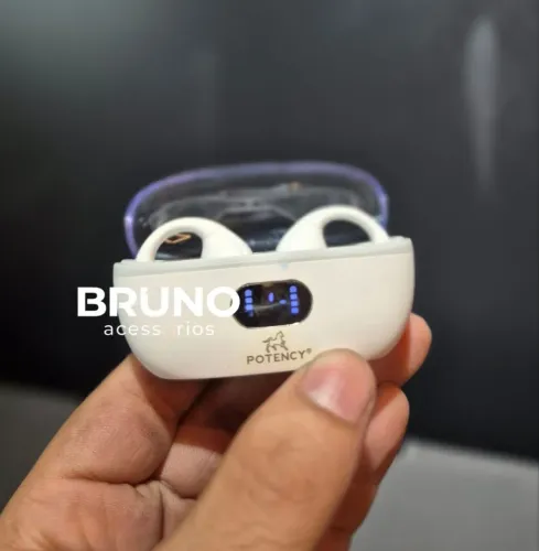 Fone de ouvido Bluetooth sem fio Potency com estojo digital