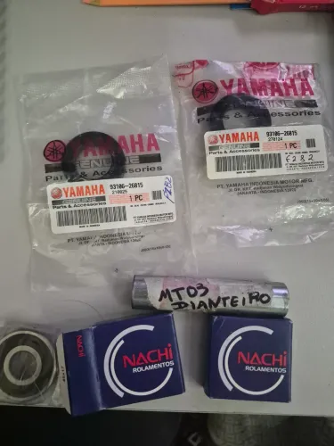 Rolamentos Nachi espaçadores e blindagem roda dianteira mt 03 yamaha