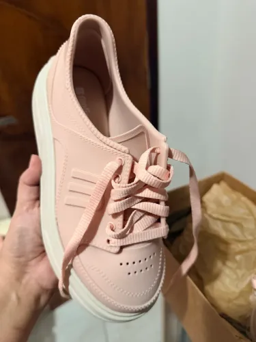 Tênis Melissa rosa e bege 33/34