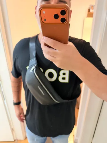 Shoulder Bag AX Pochete Bolsa de Ombro de couro Armani Exchange Original
