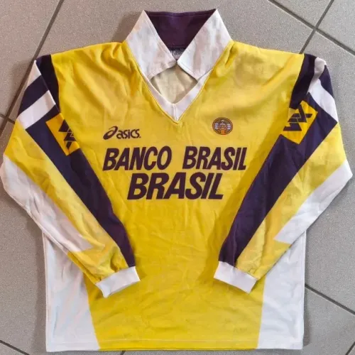 camisa original anos 90 seleção vôlei brasileira asics tamanho g amarela brasil cgc manga