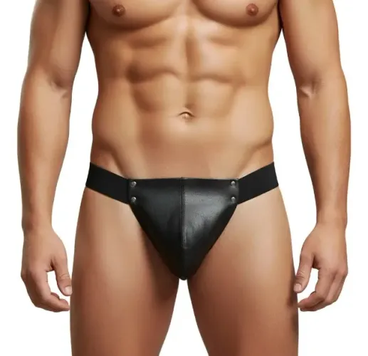 Cueca Jockstrap Eros Toys Rebites Couro Sintético - Novo Lacrado