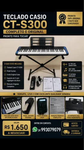 ? TECLADO CASIO CT-S300 COMPLETO - EXCELENTE ESTADO ?