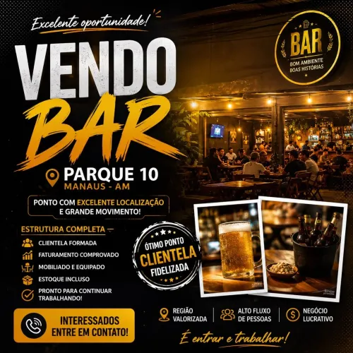 Vendo um bar no parque 10 de novembro Praça do kapela 