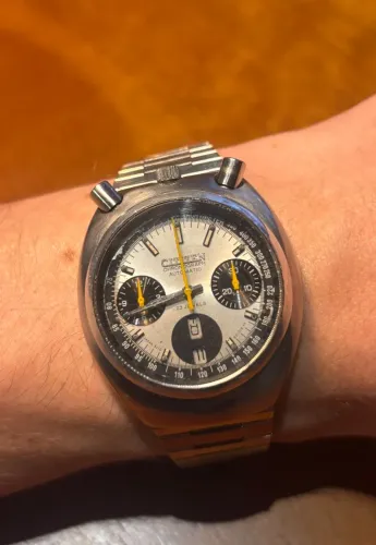 Citizen Bullhead 67-9011 Cronógrafo Automático 8110 Anos 70