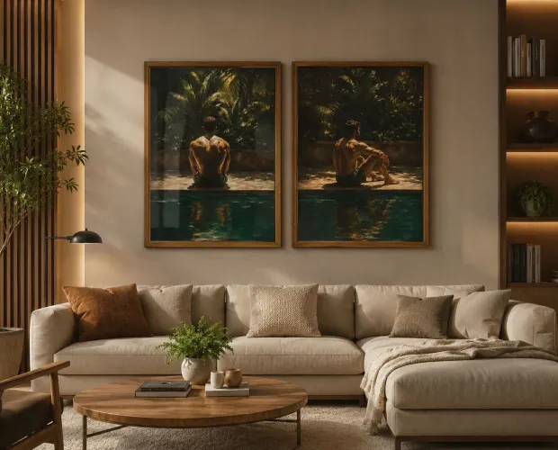 Conjunto de 2 quadros - Reflexão e verde