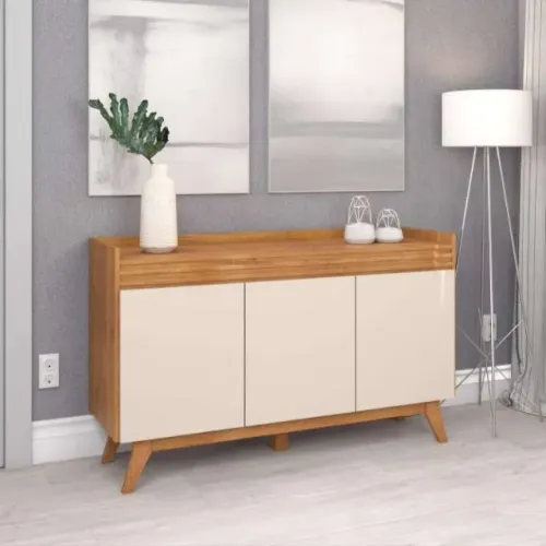 Buffet Ibiza.Hibisco 3Pts Mel.Off White Viero - Entrega Rápida!