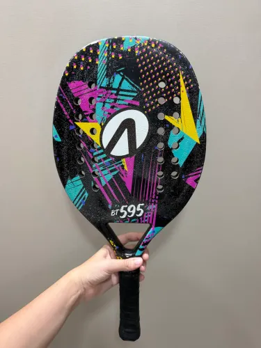 raquete beach tennis bt595 - acte preto colorida