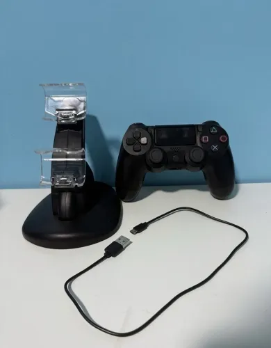 Kit Controle PS4 Original + Base Carregadora (Como Novo!)