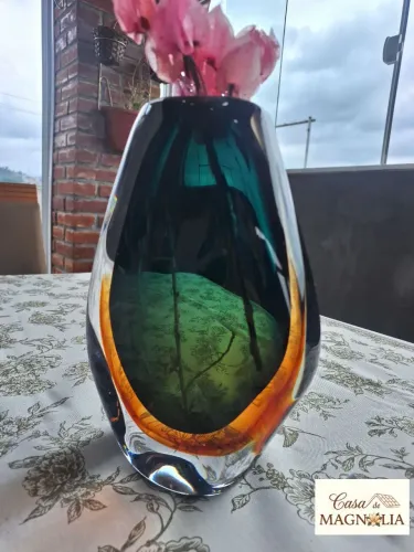 Vaso de Vidro Genova 15x7x22cm Colorido - MEK Jolitex