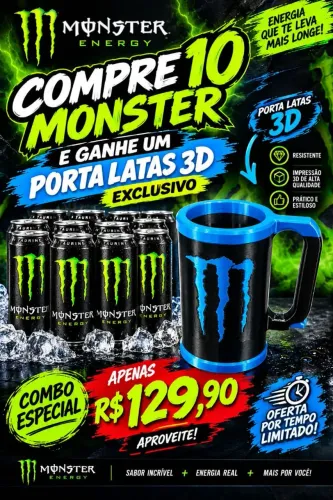 10 Monster + 1 Porta Lata 3d Personalozado