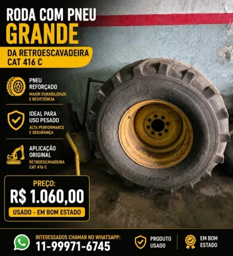 RODA E PNEU RETROESCAVADEIRA 416 C