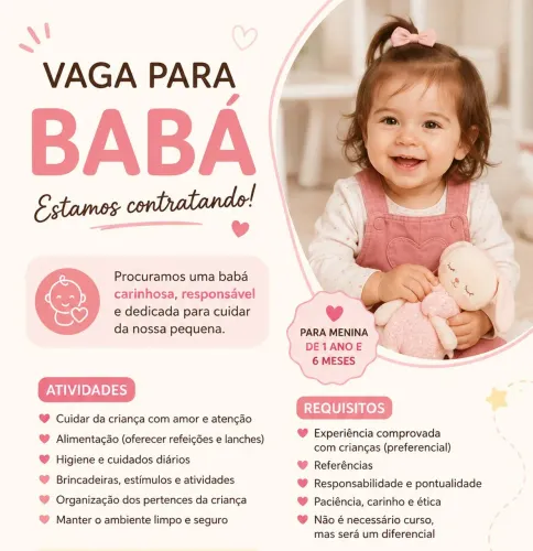 VAGA PARA BABÁ